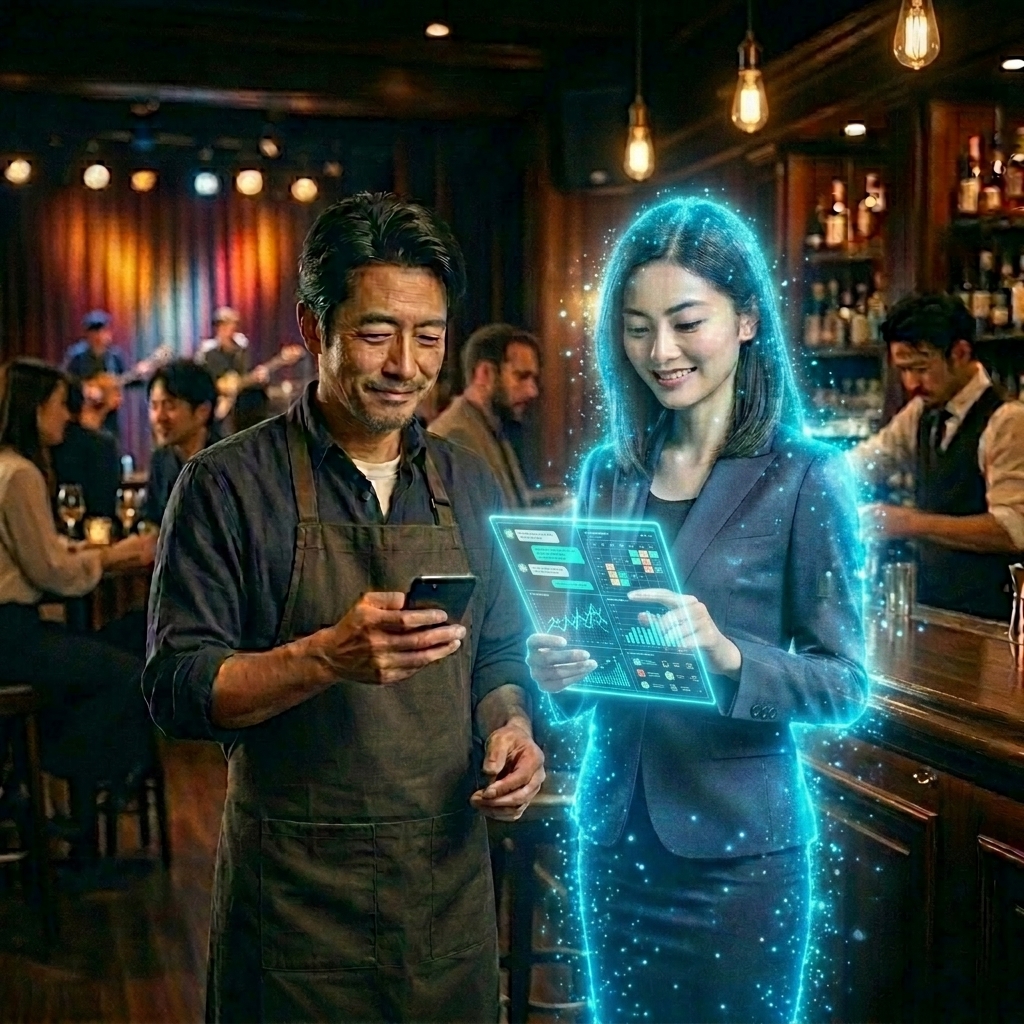 店長の傍らに寄り添うRiri AIコンシェルジュ